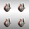 Service Caster 4 Inch 316SS Maroon Polyurethane Wheel Swivel Bolt Hole Caster Set with Brake SCC-SS316BH20S414-PPUB-MRN-TLB-4 - alternate 1